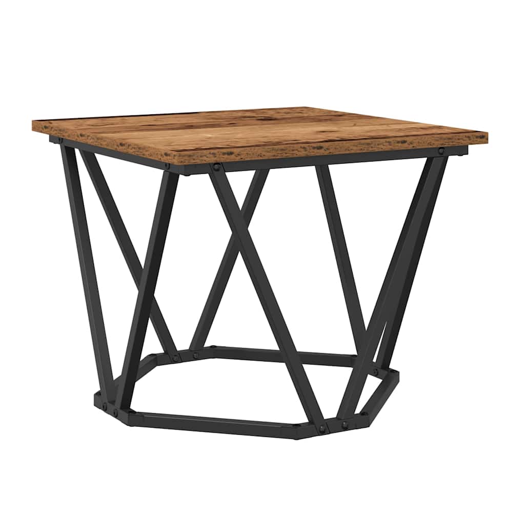 Table basse 3 pcs Bois Ancien Bois d'ingénierie et acier - XIOS