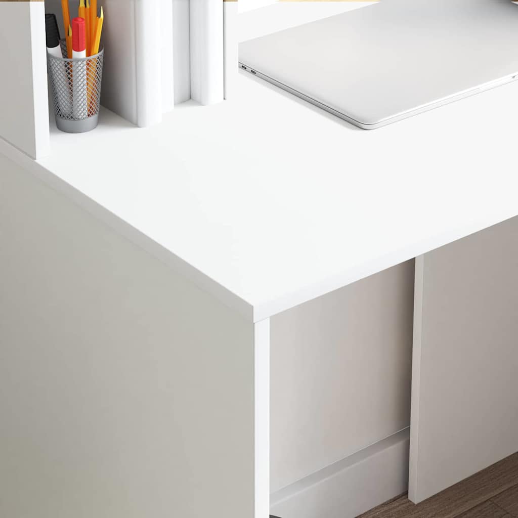 Bureau avec étagère Blanc 91 x 50 x 149 cm Bois d'ingénierie - XIOS