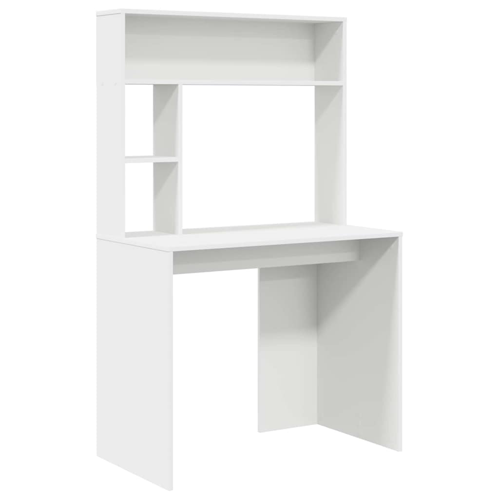 Bureau avec étagère Blanc 91 x 50 x 149 cm Bois d'ingénierie - XIOS