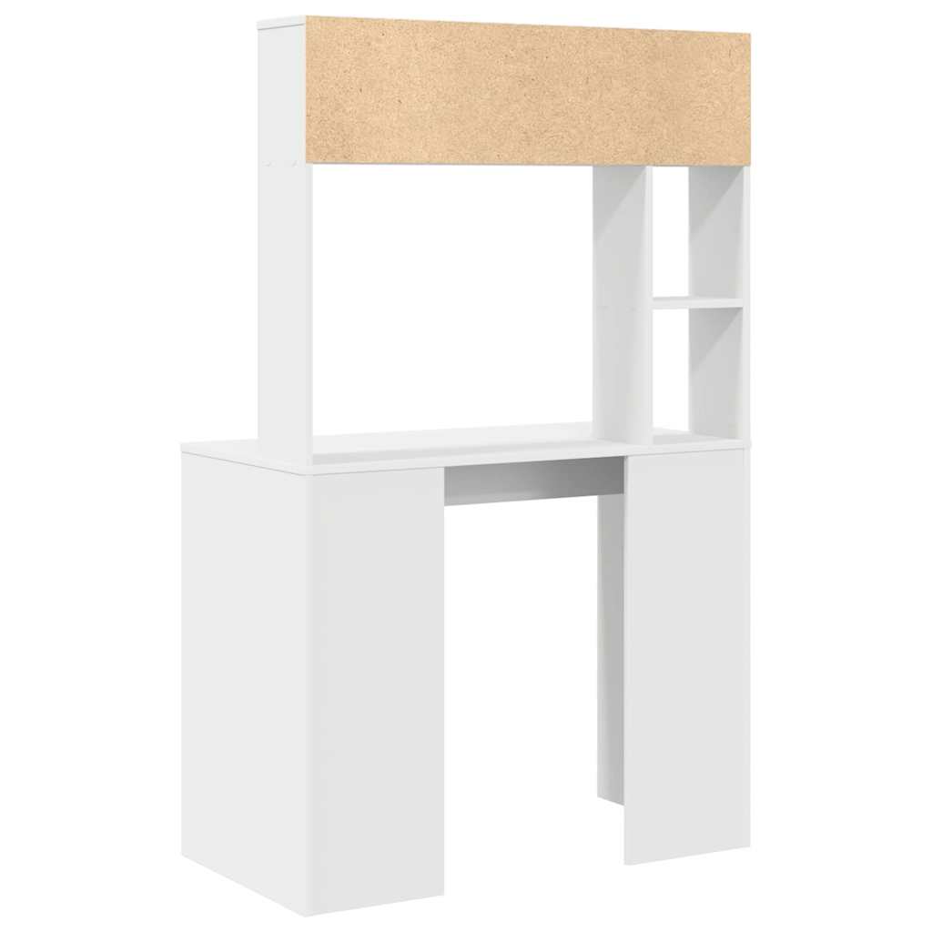 Bureau avec étagère Blanc 91 x 50 x 149 cm Bois d'ingénierie - XIOS