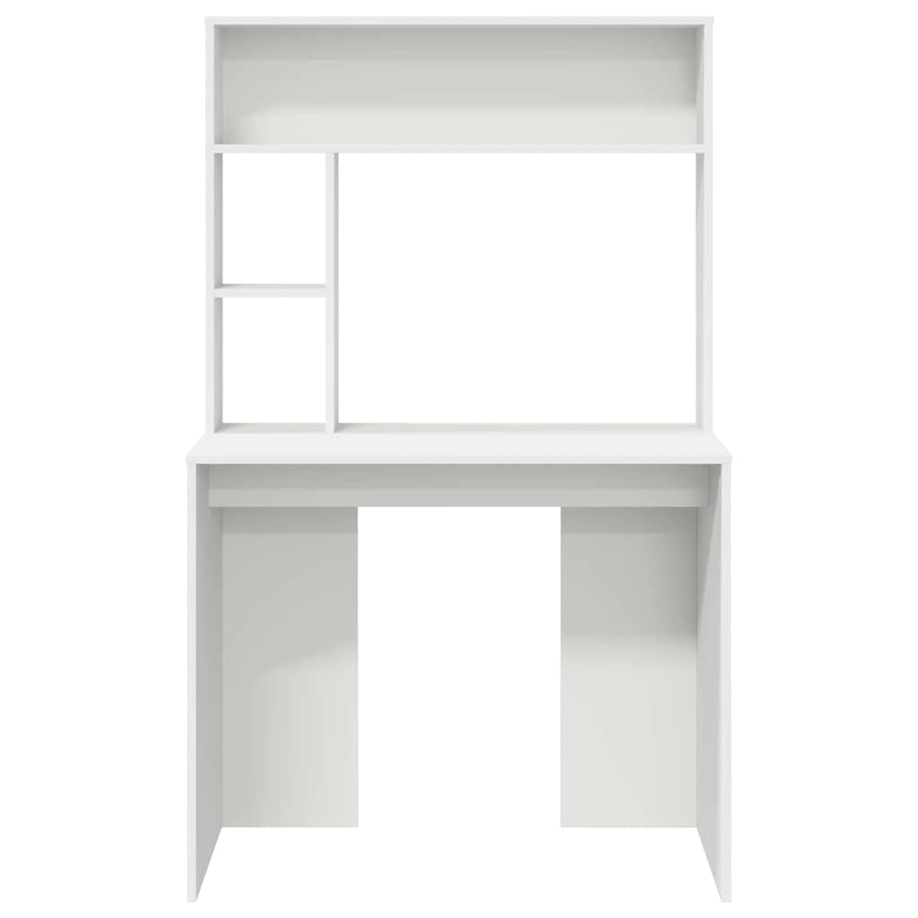 Bureau avec étagère Blanc 91 x 50 x 149 cm Bois d'ingénierie - XIOS