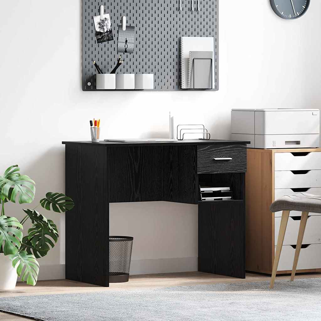 Bureau avec tiroir Chêne noir 90 x 49 x 75 cm Bois d'ingénierie - XIOS