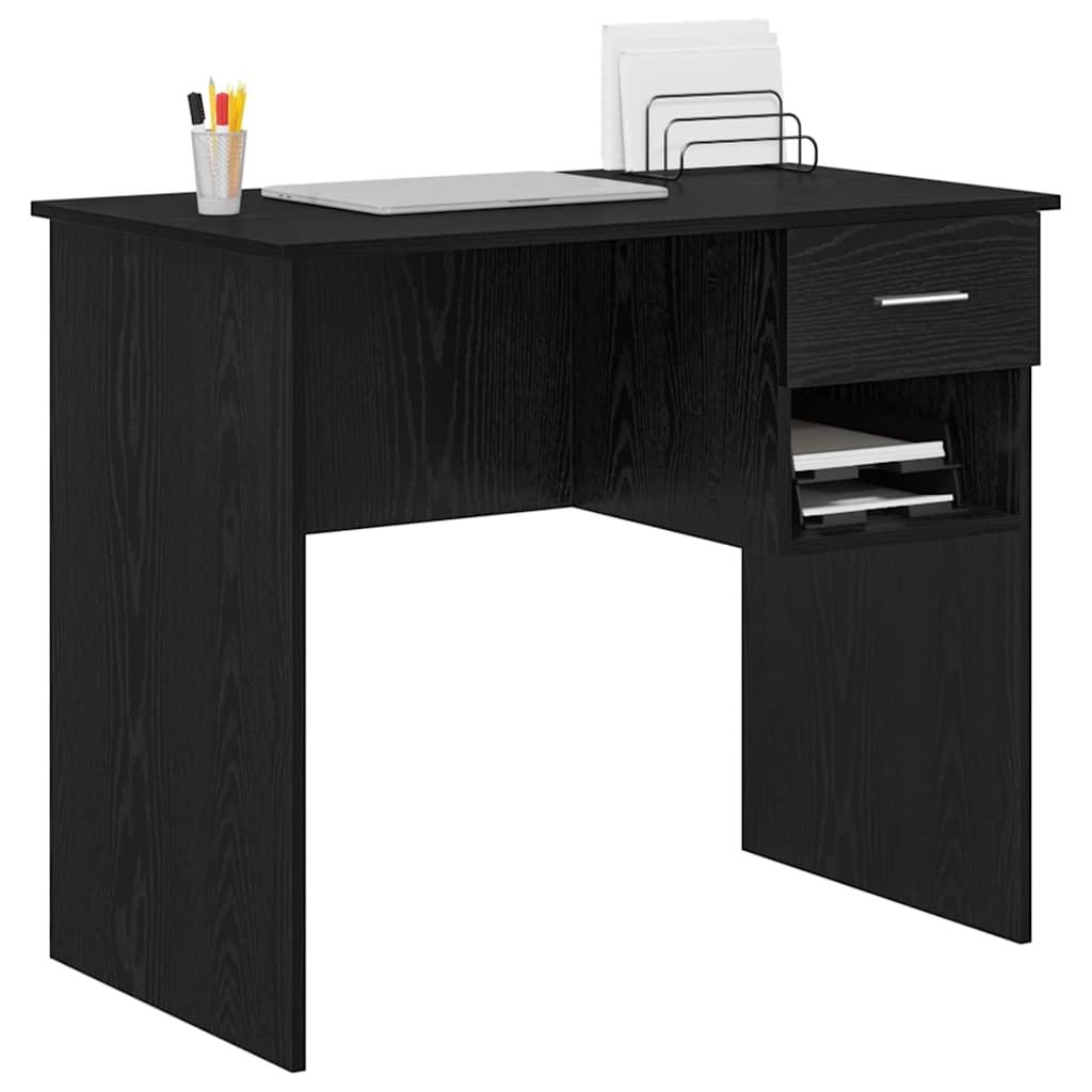 Bureau avec tiroir Chêne noir 90 x 49 x 75 cm Bois d'ingénierie - XIOS