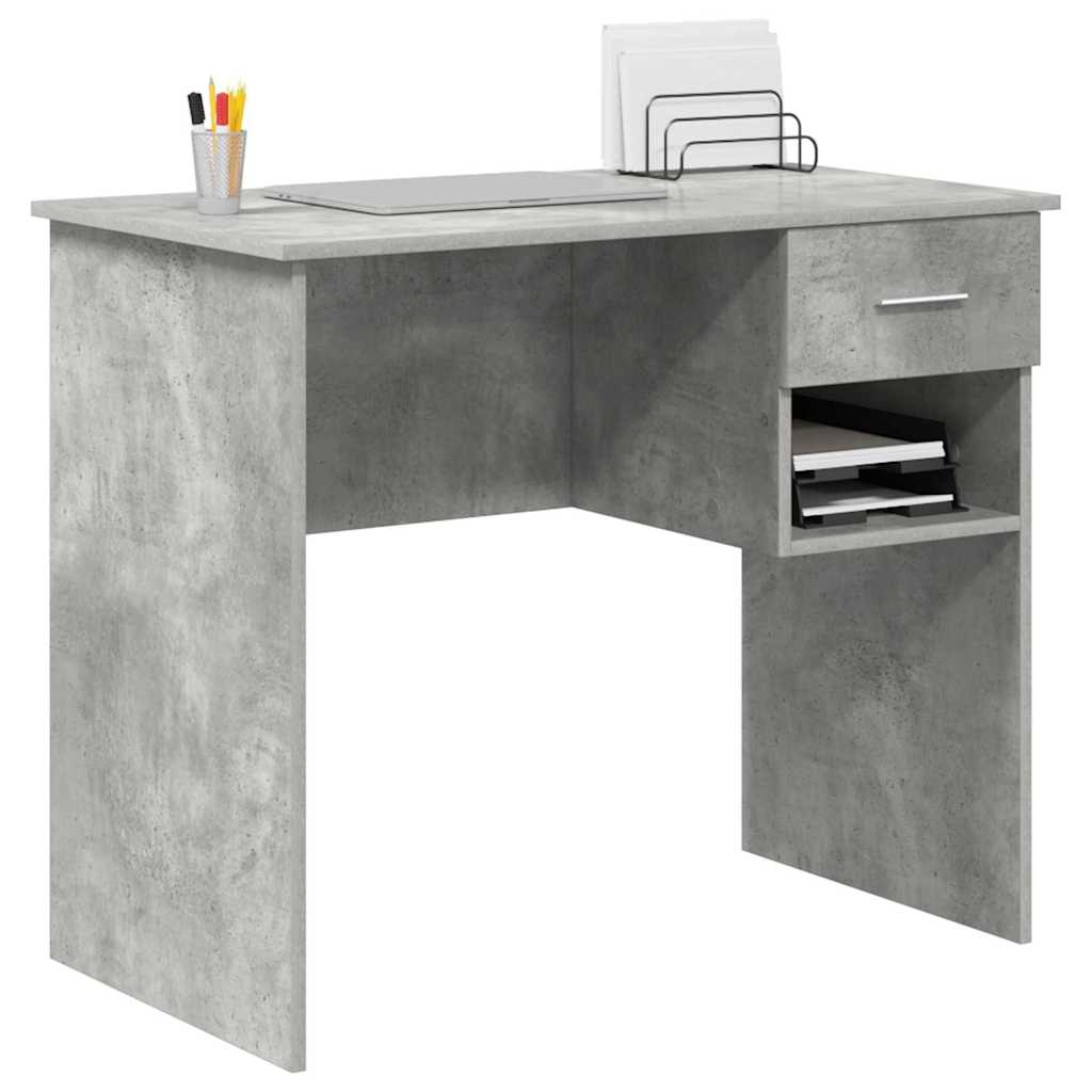 Bureau Gris béton 90 x 49.5 x 75 cm Bois d'ingénierie - XIOS