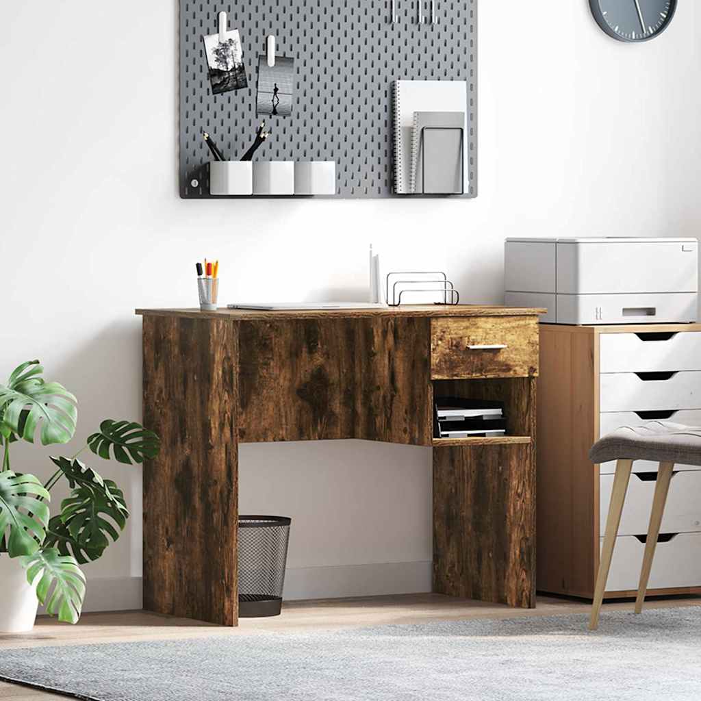 Bureau Chêne fumé 90 x 49.5 x 75 cm Bois d'ingénierie - XIOS