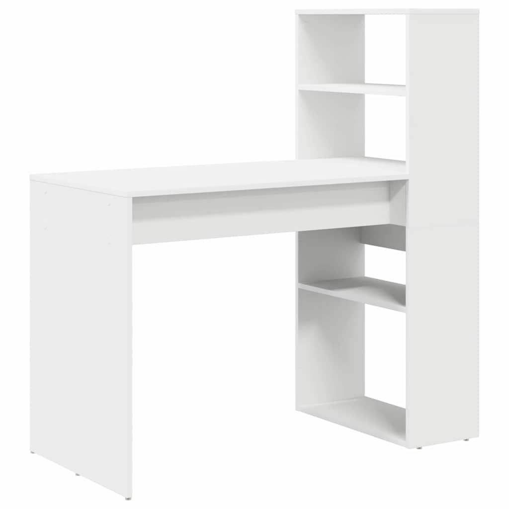 Bureau avec étagère Blanc 113 x 54 x 120 cm Bois d'ingénierie - XIOS