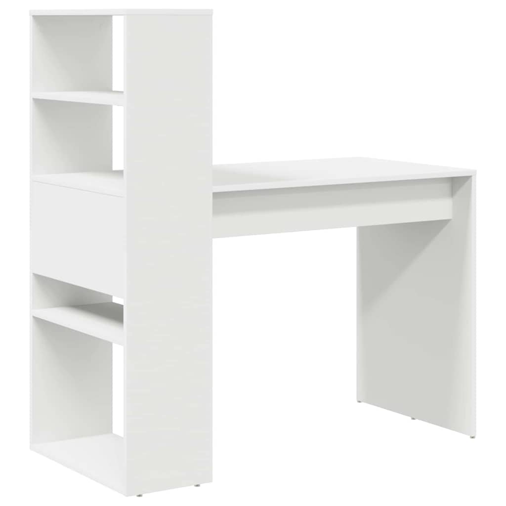 Bureau avec étagère Blanc 113 x 54 x 120 cm Bois d'ingénierie - XIOS