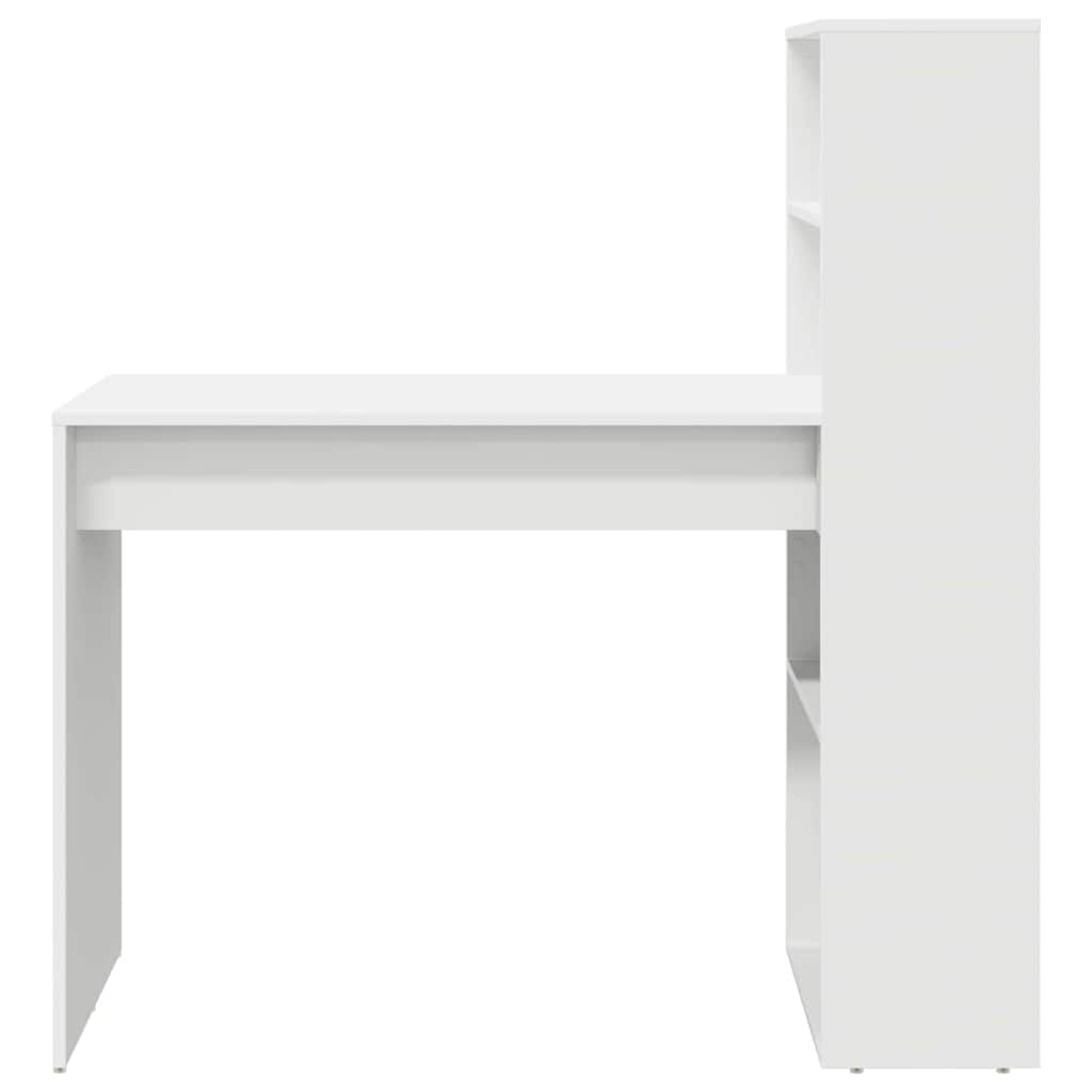 Bureau avec étagère Blanc 113 x 54 x 120 cm Bois d'ingénierie - XIOS