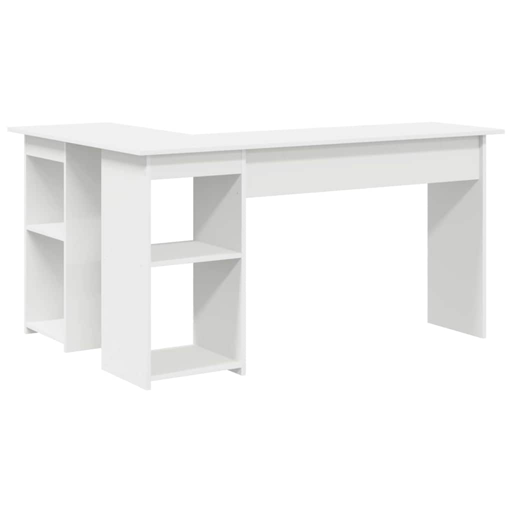 Bureau avec étagère Blanc 142 x 102 x 73 cm Bois d'ingénierie - XIOS