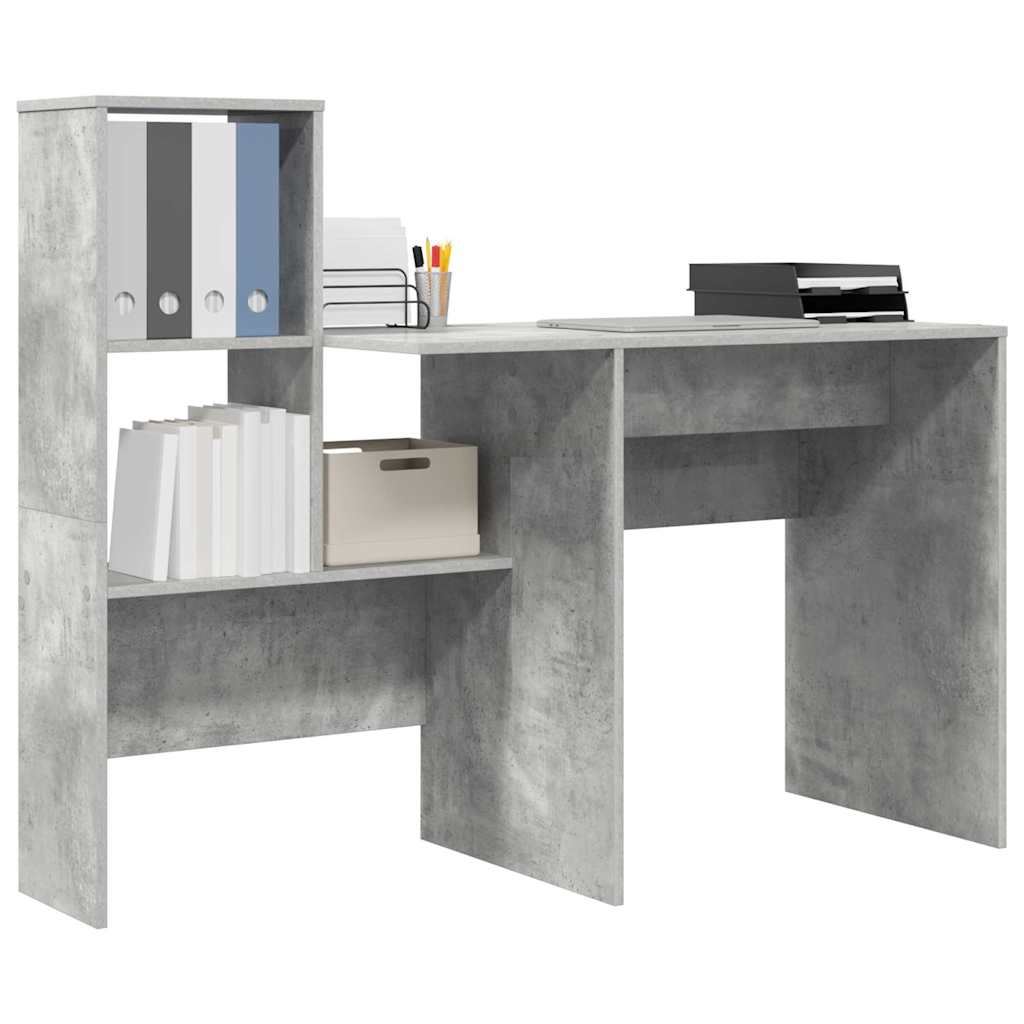 Bureau Gris béton 131,5 x 50 x 106,5 cm Bois d'ingénierie - XIOS