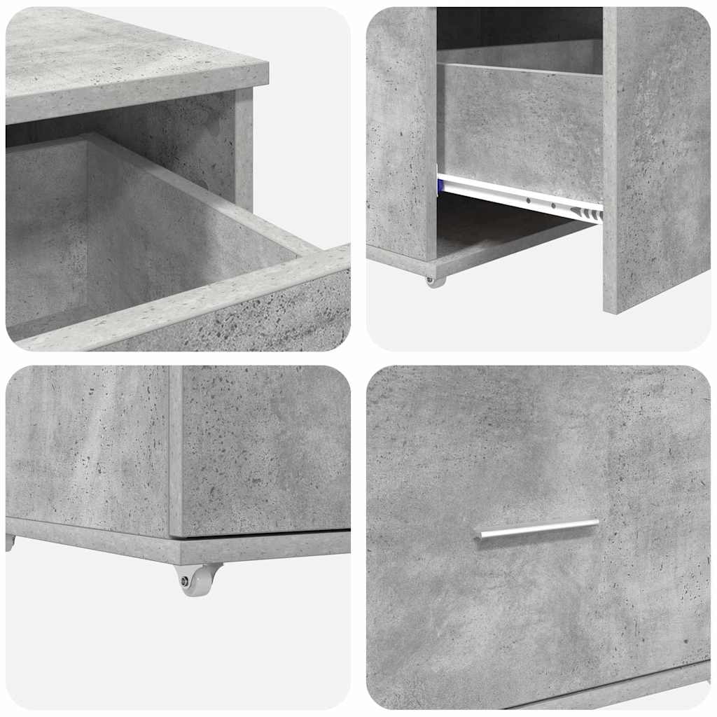 Armoire à tiroirs avec roue Gris béton 55 x 45 x 31 cm - XIOS