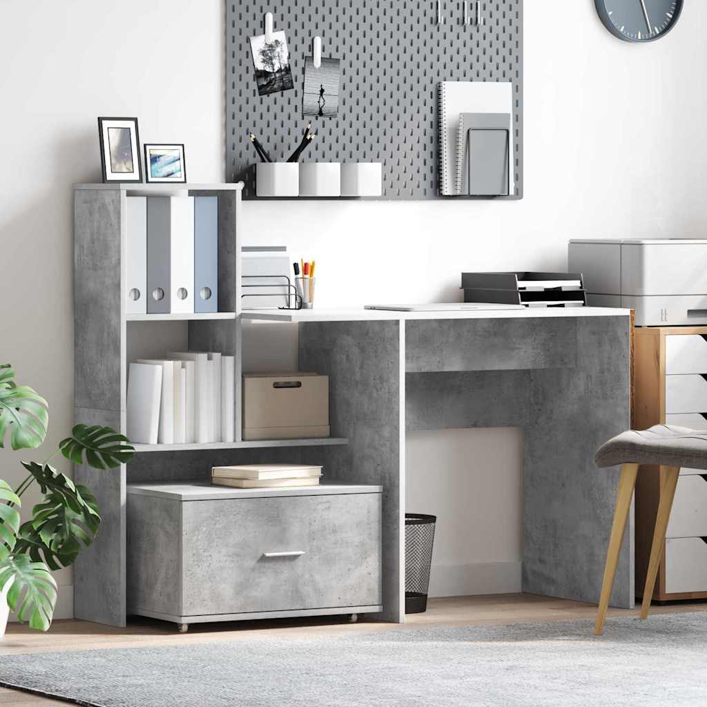 Armoire à tiroirs avec roue Gris béton 55 x 45 x 31 cm - XIOS