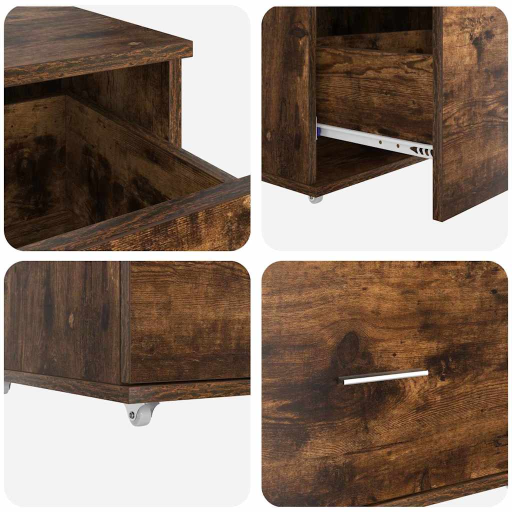 Armoire à tiroirs avec roue Chêne fumé 55 x 45 x 31 cm - XIOS