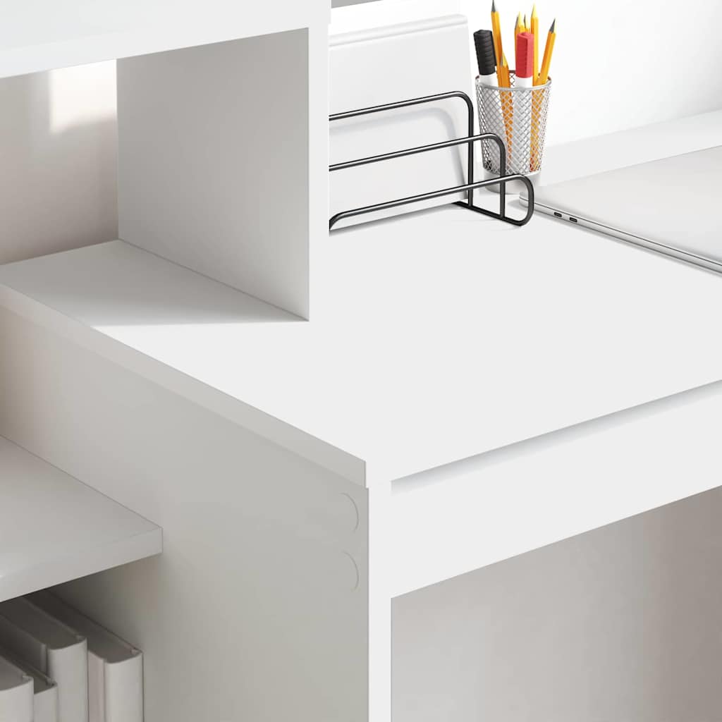 Bureau avec étagère Blanc 100 x 40 x 90 cm Bois d'ingénierie