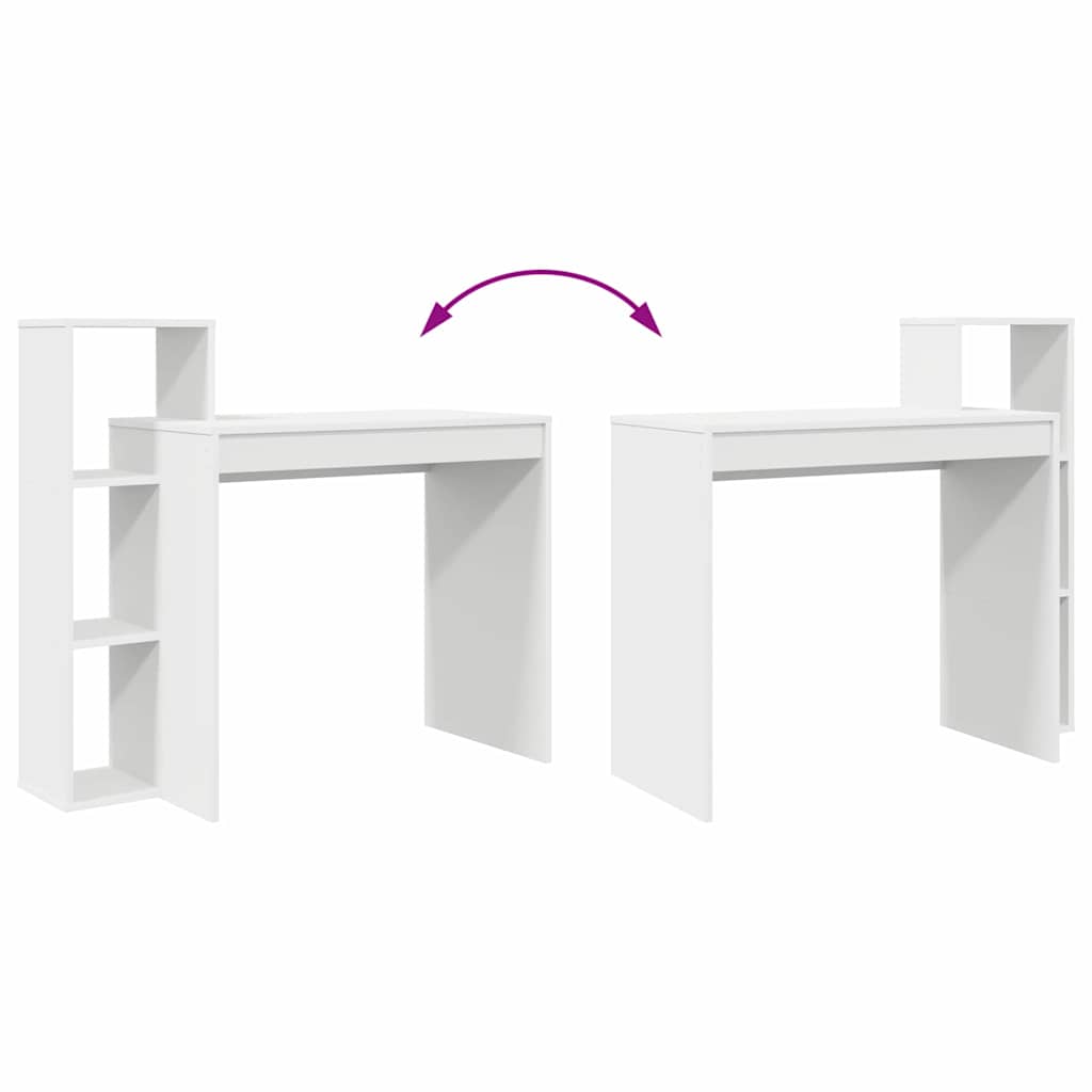 Bureau avec étagère Blanc 100 x 40 x 90 cm Bois d'ingénierie