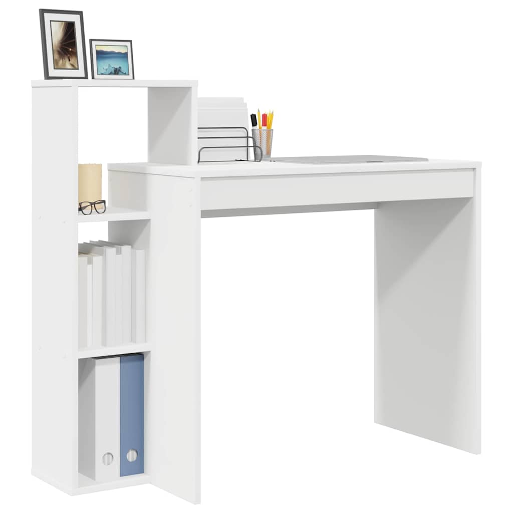 Bureau avec étagère Blanc 100 x 40 x 90 cm Bois d'ingénierie