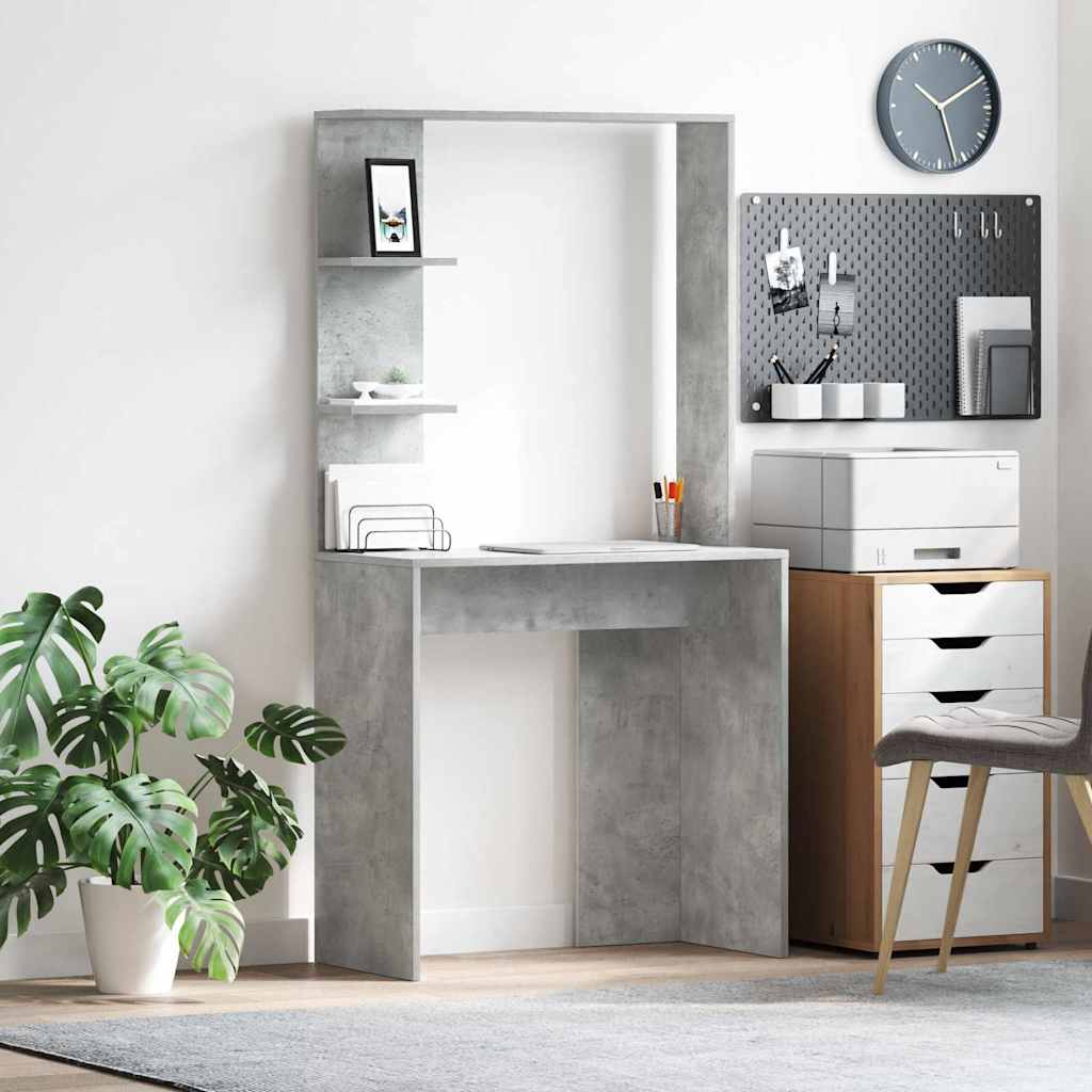 Bureau Gris béton 78.5 x 37 x 154.5 cm Bois d'ingénierie - XIOS