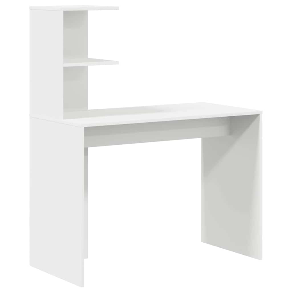 Bureau avec étagère Blanc 102 x 50 x 124 cm Bois d'ingénierie - XIOS