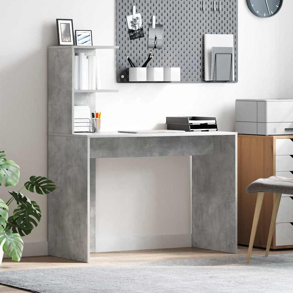 Bureau Gris béton 102 x 50 x 124 cm Bois d'ingénierie - XIOS