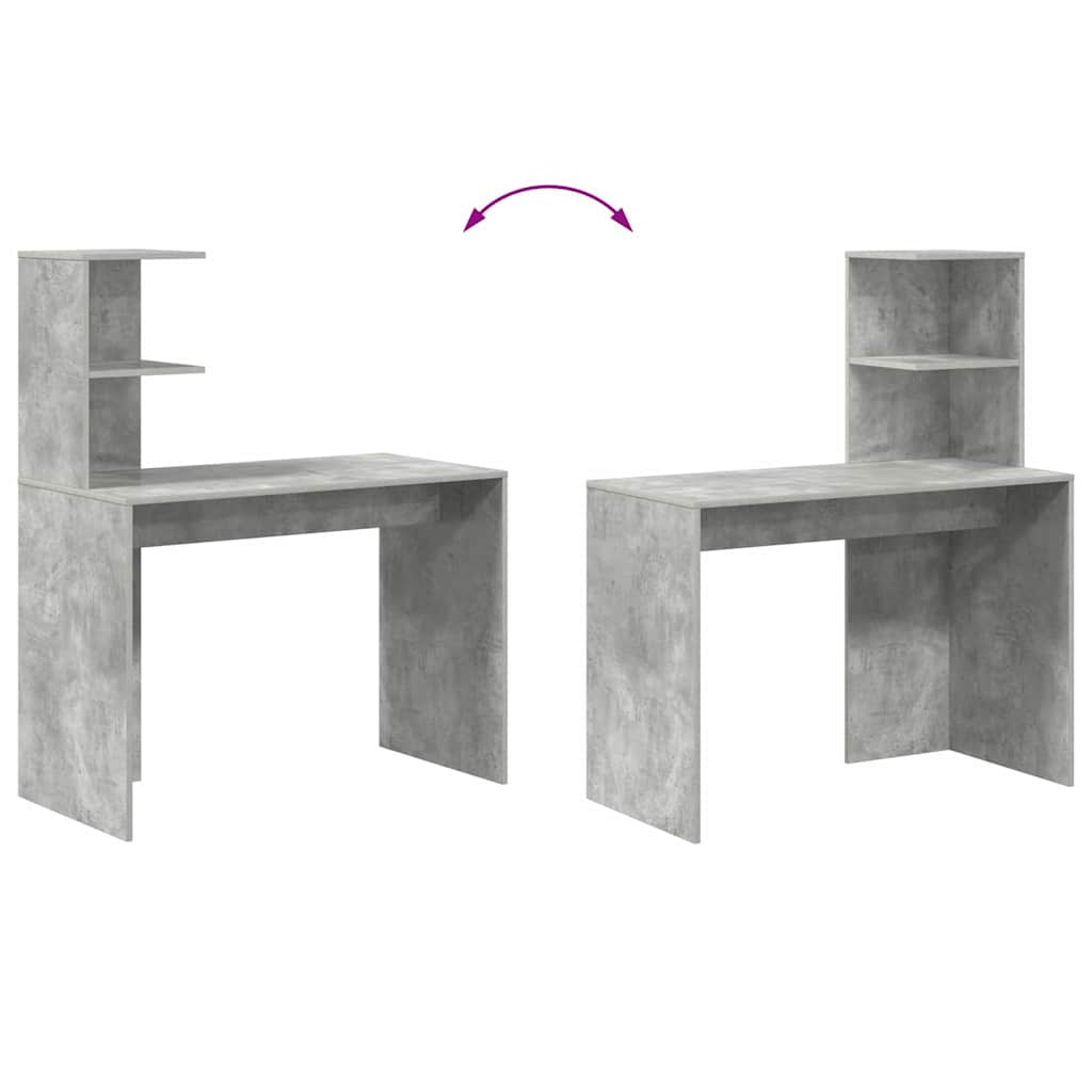 Bureau Gris béton 102 x 50 x 124 cm Bois d'ingénierie - XIOS