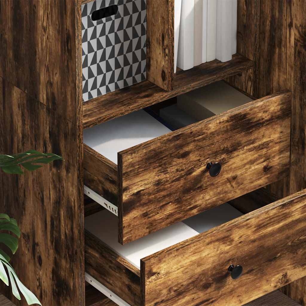 Haut Armoire Chêne fumé 45,5 x 34 x 127 cm Bois d'ingénierie - XIOS