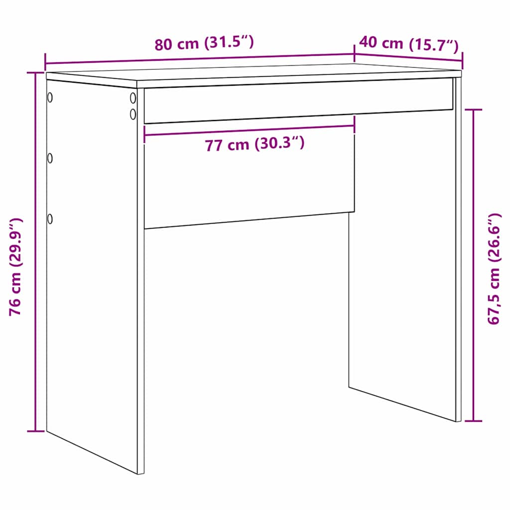 Bureau Blanc 80 x 40 x 76 cm Bois d'ingénierie - XIOS