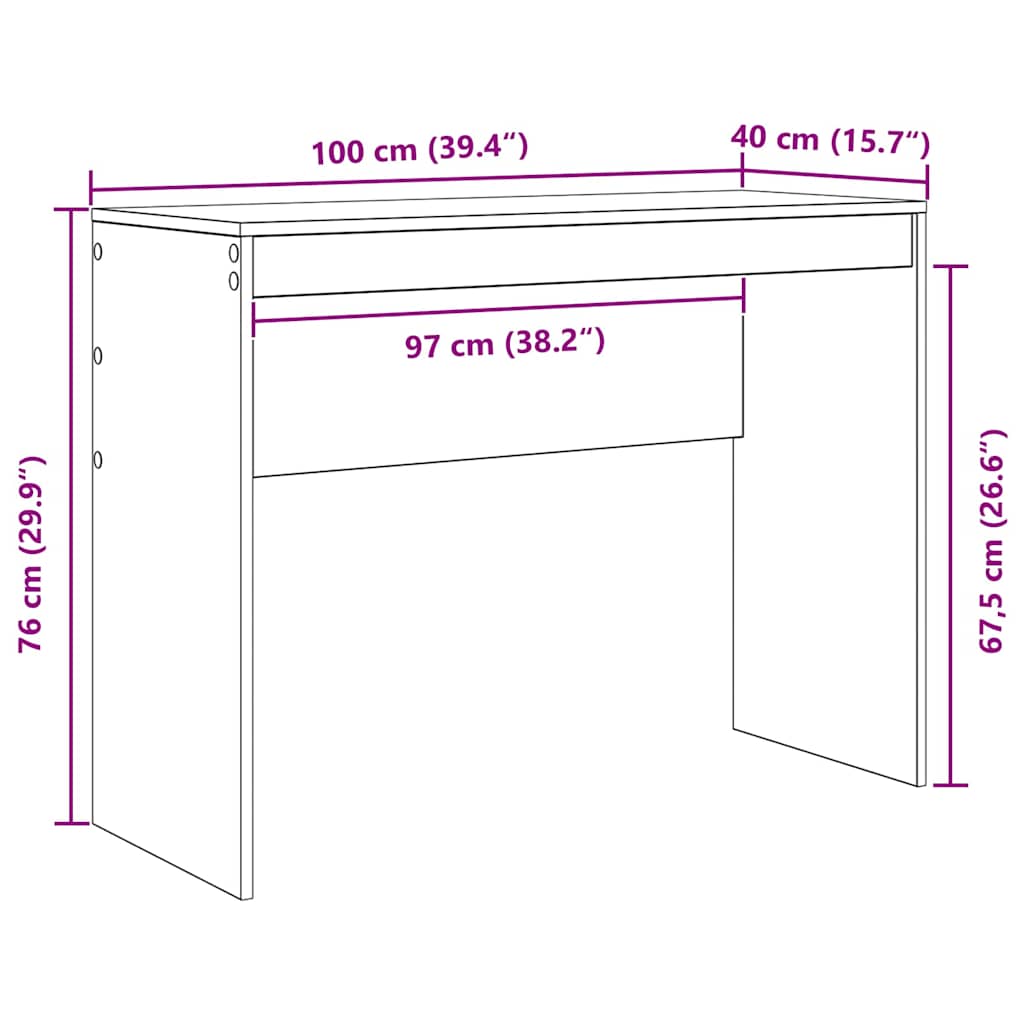 Bureau Gris Sonoma 100 x 40 x 76 cm