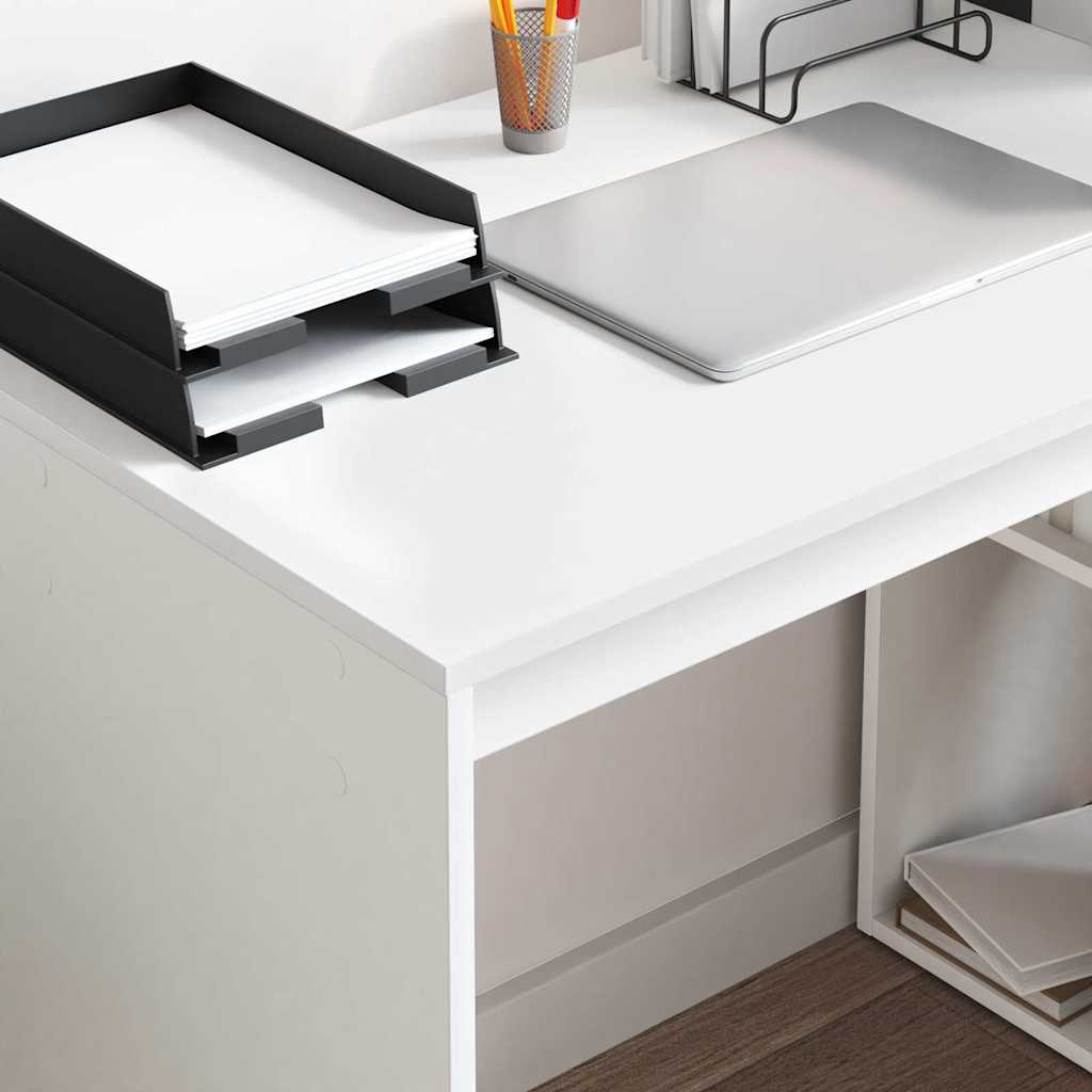 Bureau avec étagère Blanc 108 x 55 x 103.5 cm Bois d'ingénierie - XIOS