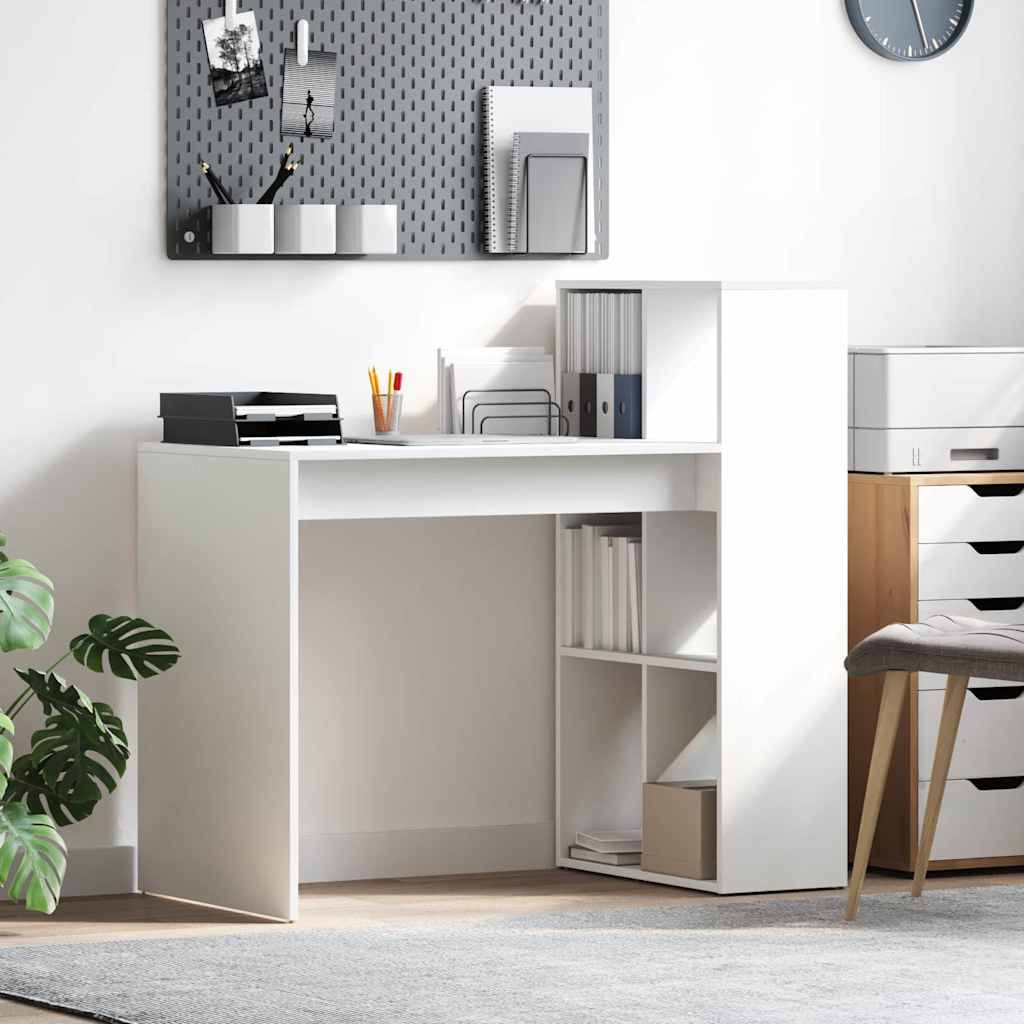 Bureau avec étagère Blanc 108 x 55 x 103.5 cm Bois d'ingénierie - XIOS