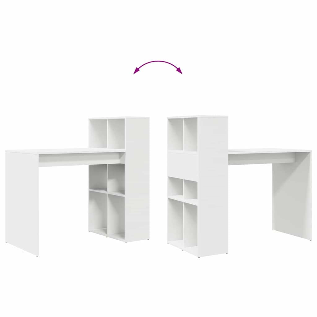 Bureau avec étagère Blanc 108 x 55 x 103.5 cm Bois d'ingénierie - XIOS