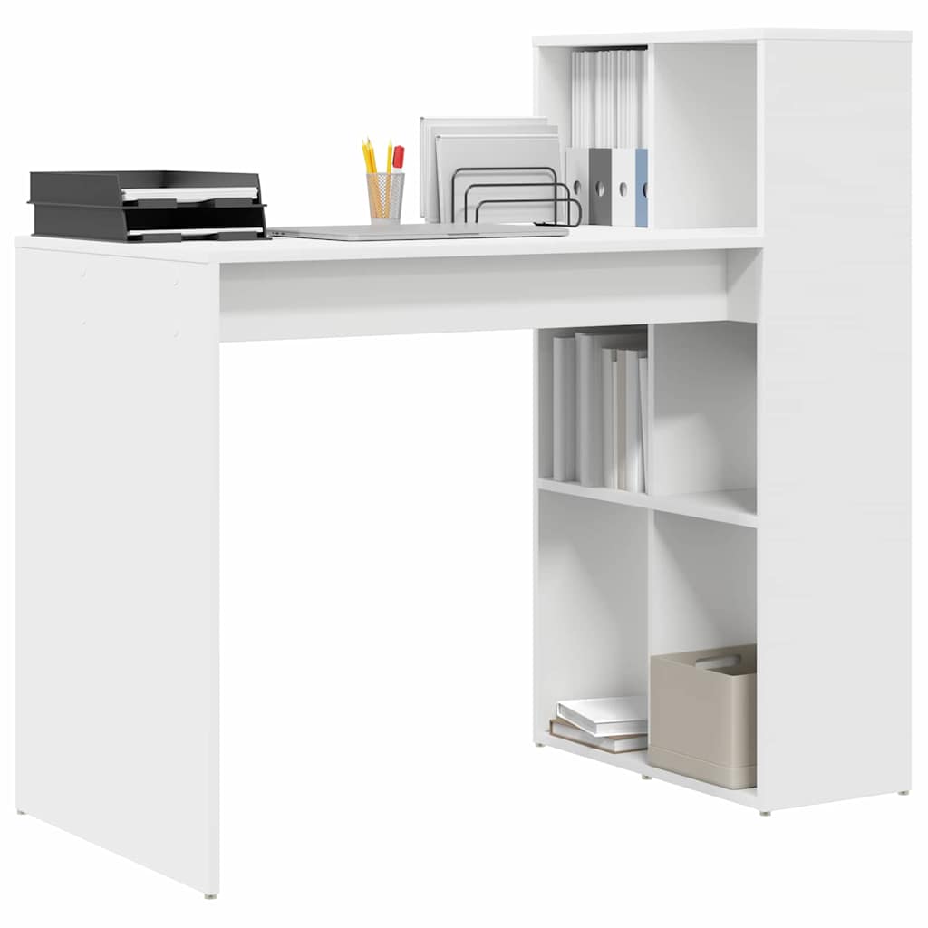Bureau avec étagère Blanc 108 x 55 x 103.5 cm Bois d'ingénierie - XIOS