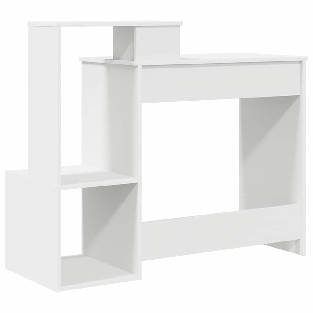Bureau avec étagère Blanc 106 x 40 x 88.5 cm Bois d'ingénierie - XIOS