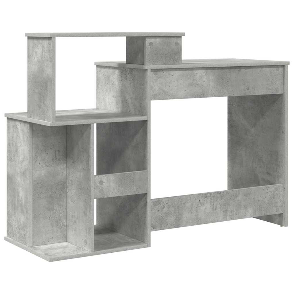 Bureau avec Rangement Gris béton 120.5 x 44 x 88.5 cm - XIOS