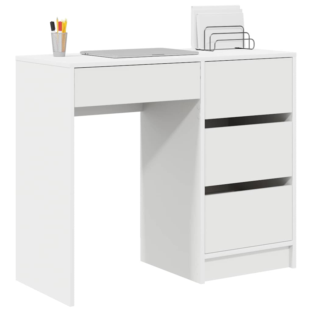 Bureau avec tiroir Blanc 90 x 37,5 x 75 cm Bois d'ingénierie - XIOS