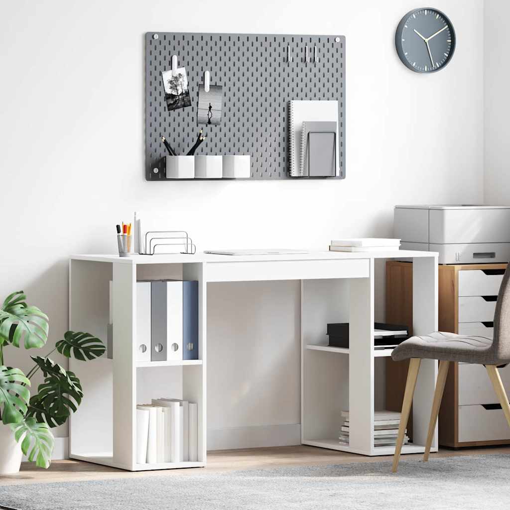 Bureau avec étagère Blanc 130 x 50.5 x 75 cm Bois d'ingénierie - XIOS
