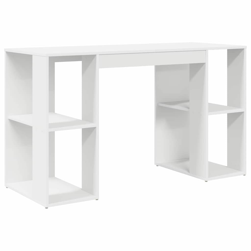 Bureau avec étagère Blanc 130 x 50.5 x 75 cm Bois d'ingénierie - XIOS