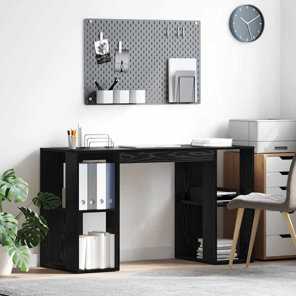 Bureau avec Rangement Chêne noir 130 x 50,5 x 75 cm - XIOS