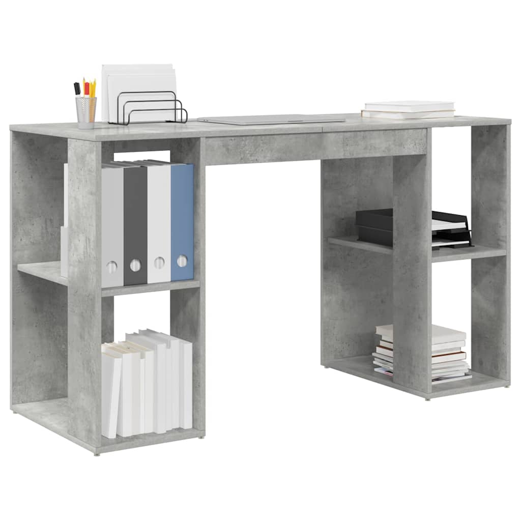 Bureau avec Rangement Gris béton 130 x 50,5 x 75 cm - XIOS