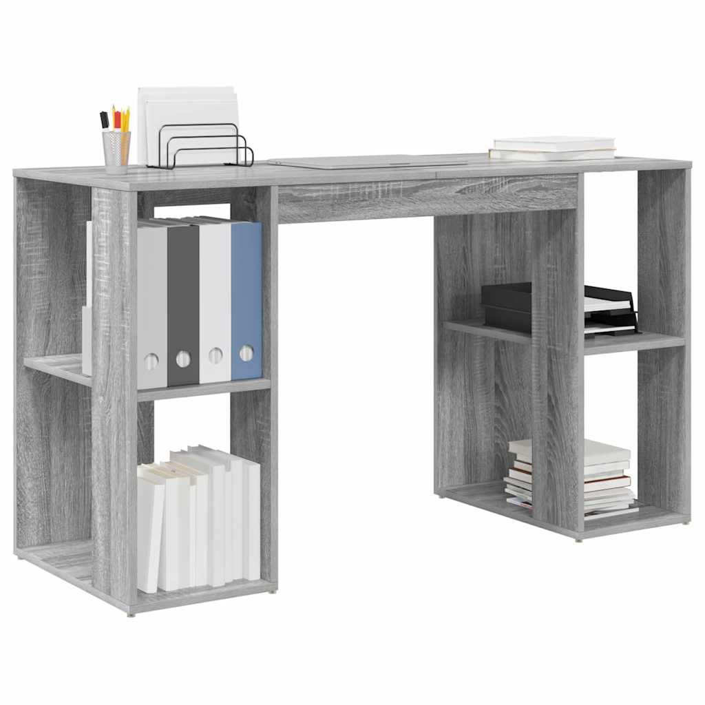 Bureau avec Rangement Gris Sonoma 130 x 50,5 x 75 cm - XIOS