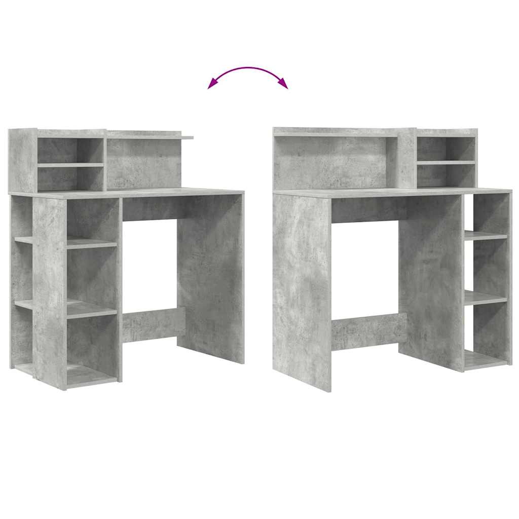 Bureau avec rangement Gris béton 90 x 48 x 101,5 cm - XIOS