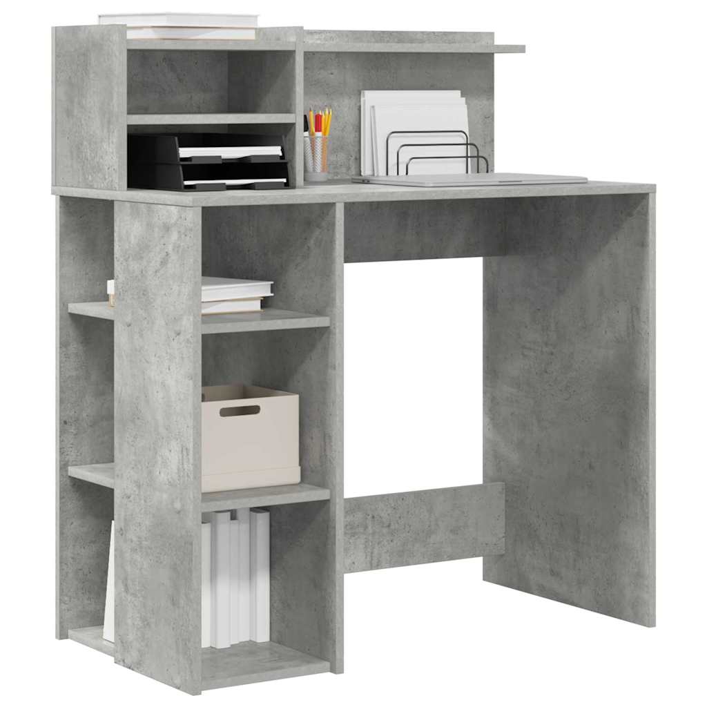 Bureau avec rangement Gris béton 90 x 48 x 101,5 cm - XIOS