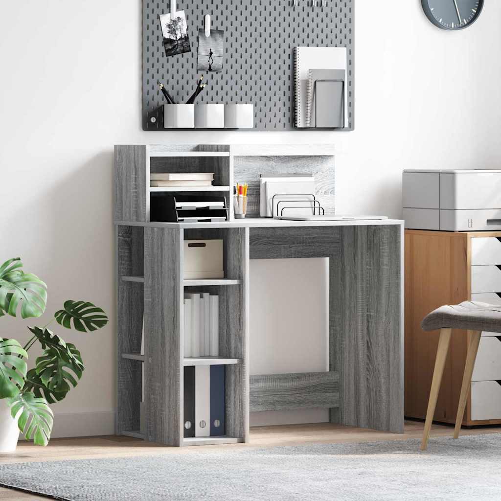 Bureau avec rangement Sonoma gris 90 x 48 x 101,5 cm - XIOS