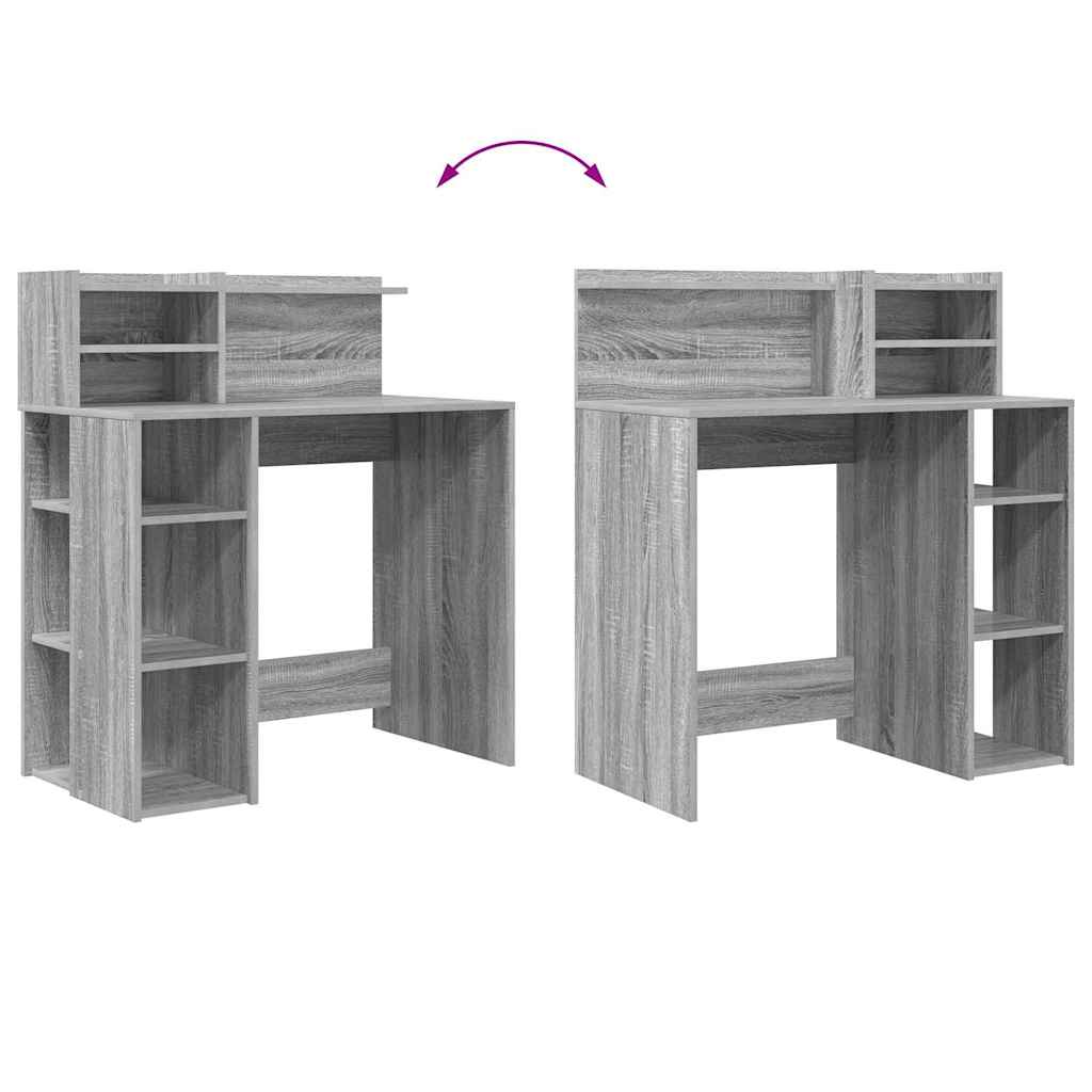 Bureau avec rangement Sonoma gris 90 x 48 x 101,5 cm - XIOS