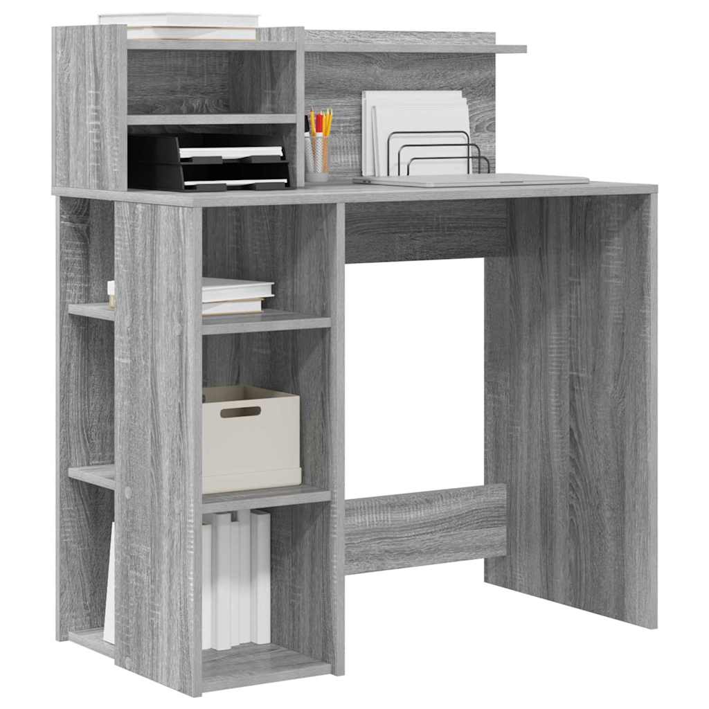 Bureau avec rangement Sonoma gris 90 x 48 x 101,5 cm - XIOS