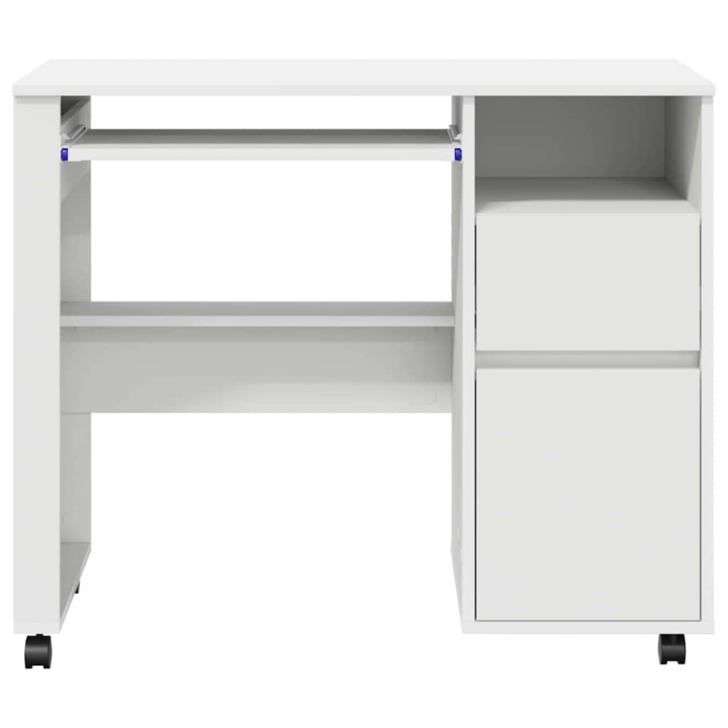 Bureau avec roues Blanc 91 x 50 x 77 cm Bois d'ingénierie - XIOS