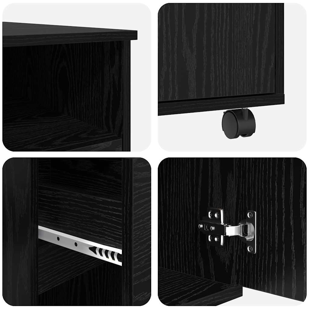 Bureau avec roues Chêne noir 91 x 50 x 77 cm Bois d'ingénierie - XIOS