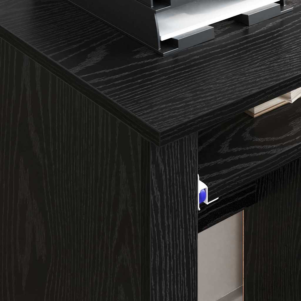 Bureau avec roues Chêne noir 91 x 50 x 77 cm Bois d'ingénierie - XIOS
