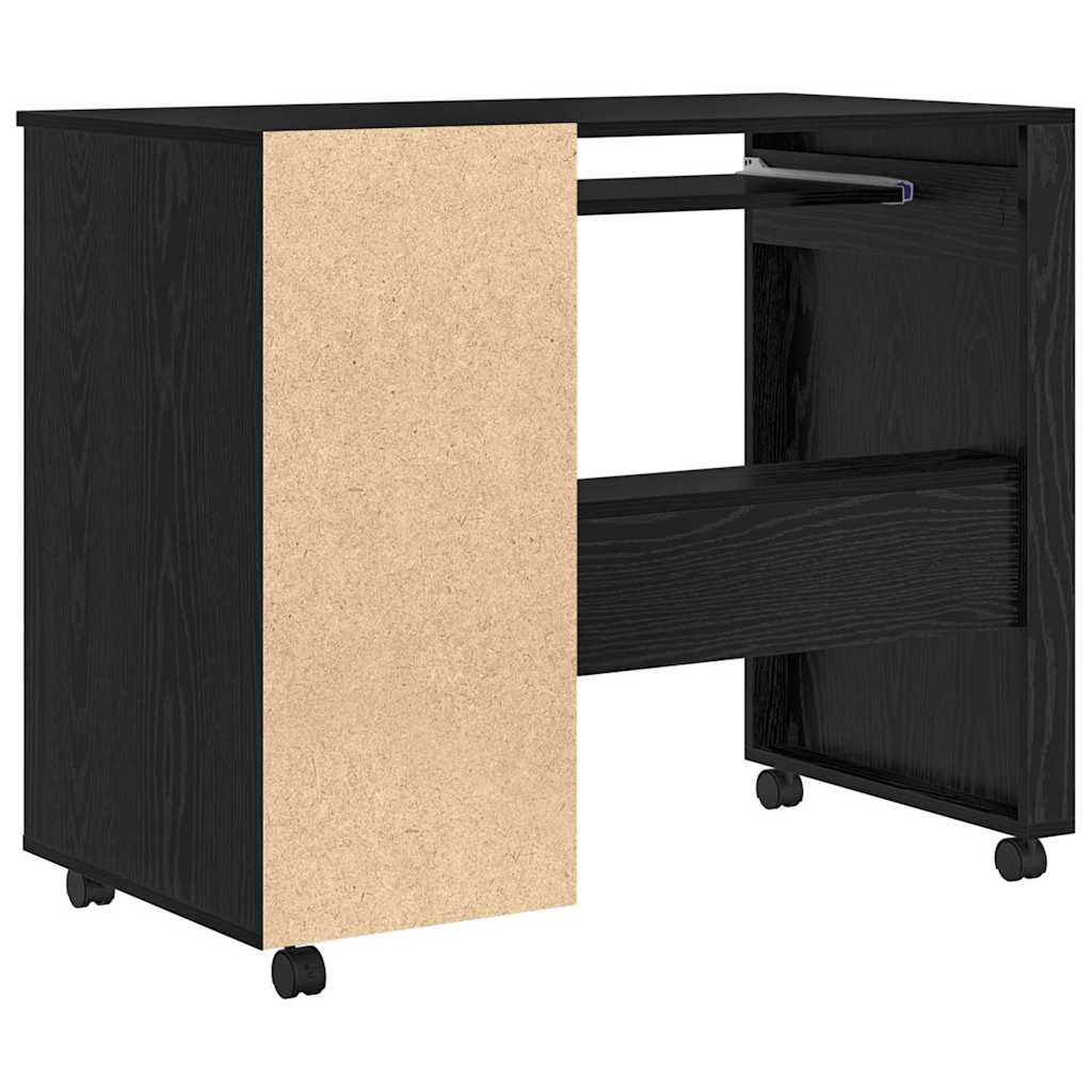 Bureau avec roues Chêne noir 91 x 50 x 77 cm Bois d'ingénierie - XIOS