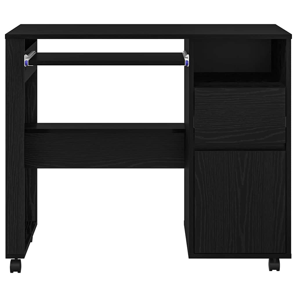 Bureau avec roues Chêne noir 91 x 50 x 77 cm Bois d'ingénierie - XIOS