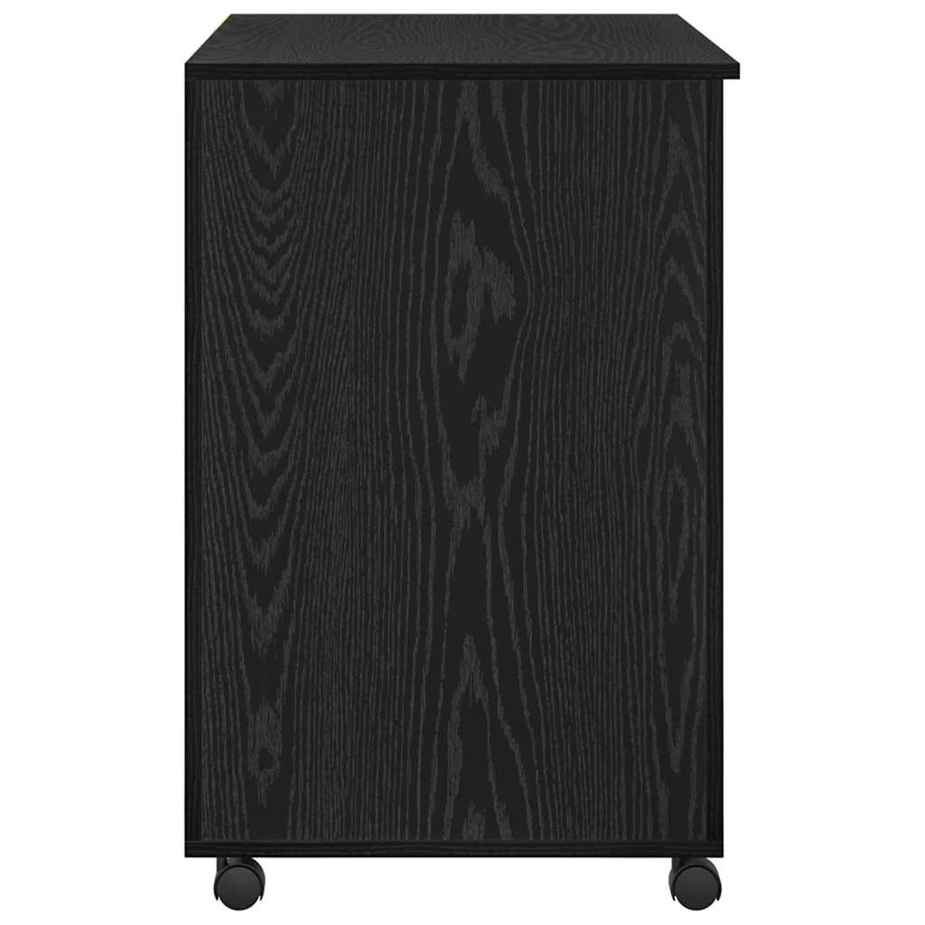 Bureau avec roues Chêne noir 91 x 50 x 77 cm Bois d'ingénierie - XIOS